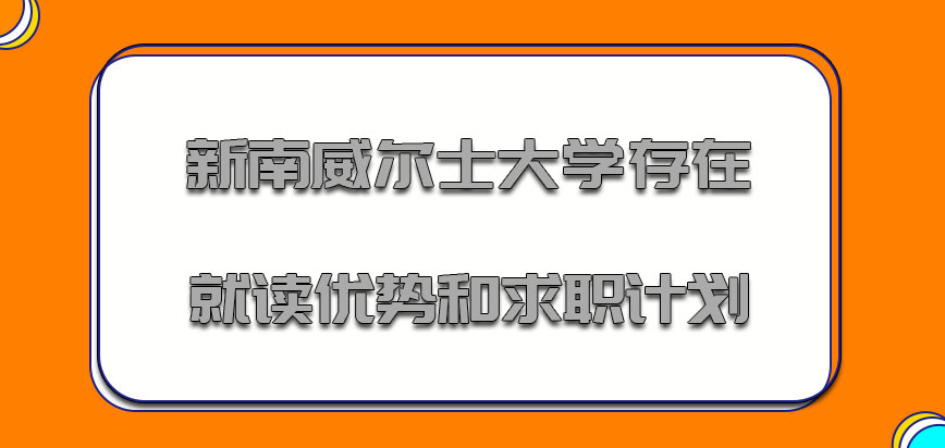 新南威尔士大学mba目前存在的就读优势和求职计划