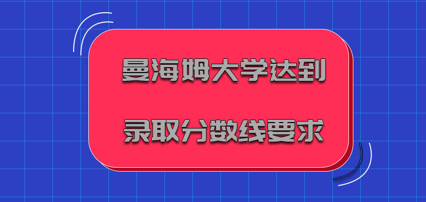 曼海姆大学mba达到录取分数线是必须的要求