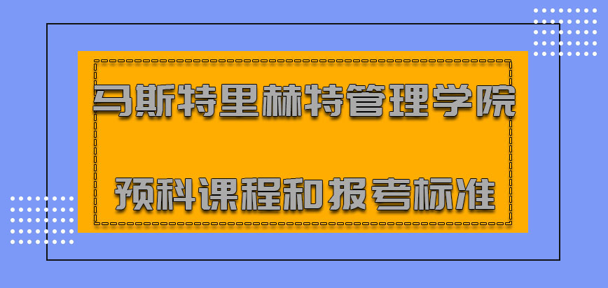 马斯特里赫特管理学院mba预科的课程和报考标准