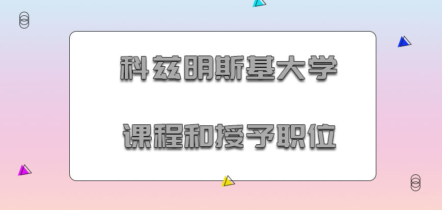 科兹明斯基大学mba课程和授予的职位