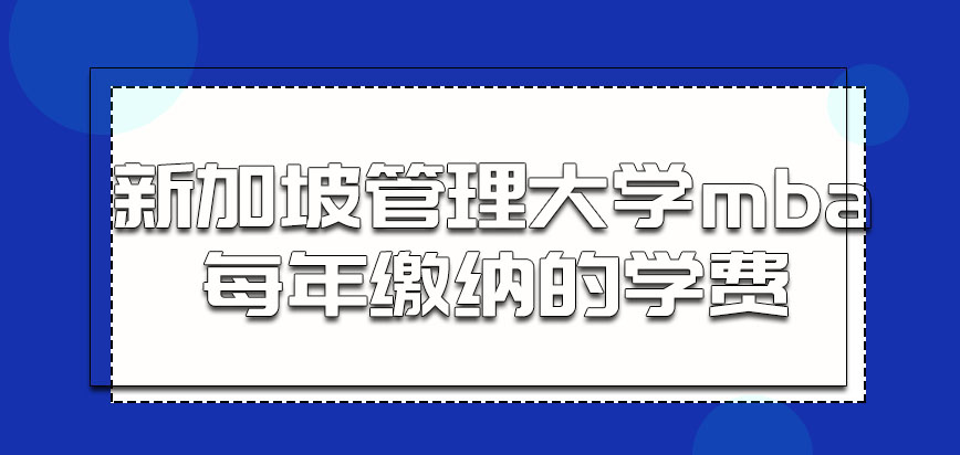 新加坡管理大学mba每年缴纳的学费是多少呢