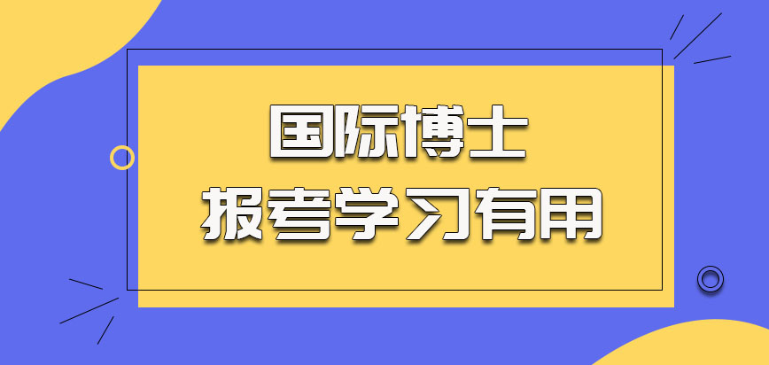 国际博士的报考学习有用