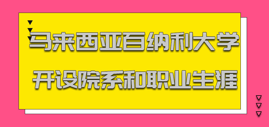 马来西亚百纳利大学开设的院系和职业生涯