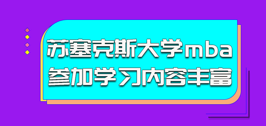 苏塞克斯大学mba参加学习的内容丰富