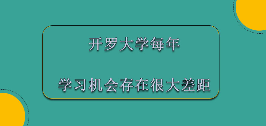 开罗大学mba每年的学习机会都是存在很大差距