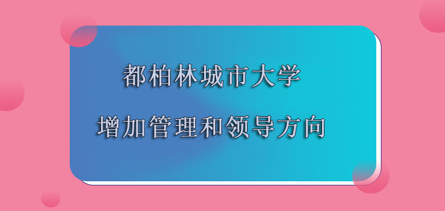 都柏林城市大学mba增加管理和领导的方向