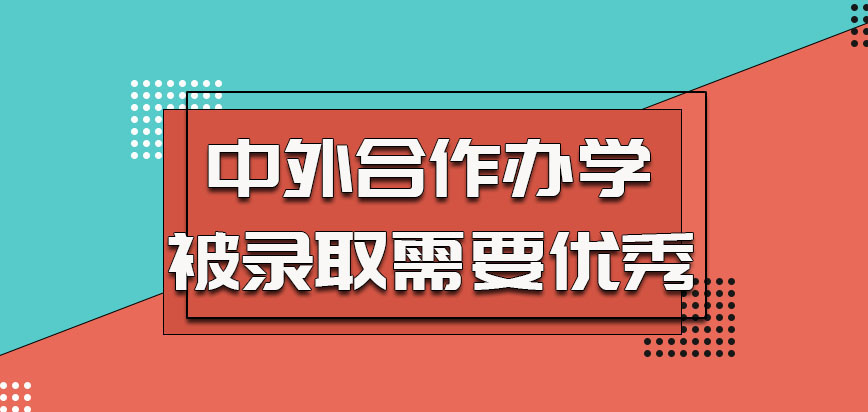 中外合作办学中可以被录取的人都需要比较优秀