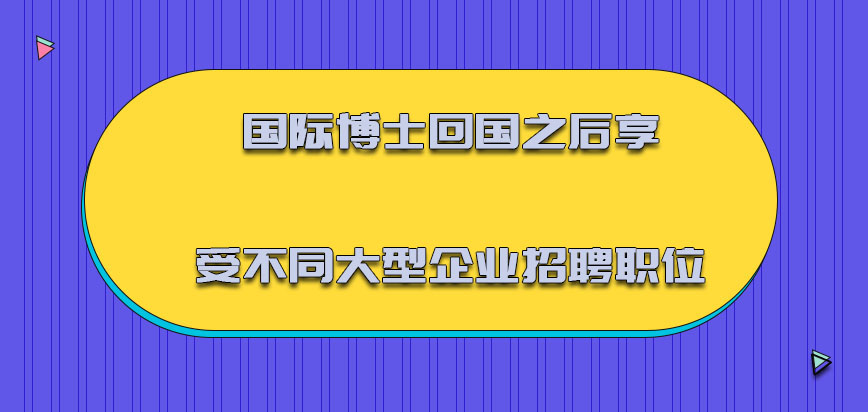 国际博士回国之后可以享受不同大型企业的招聘职位