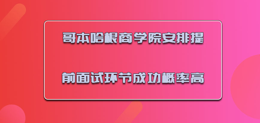 哥本哈根商学院mba安排提前面试的环节成功概率高