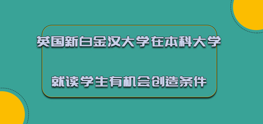 英国新白金汉大学在本科大学就读的学生有机会创造条件