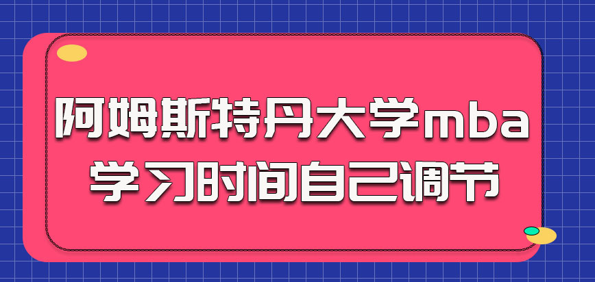 阿姆斯特丹大学mba的学习时间可以自己调节