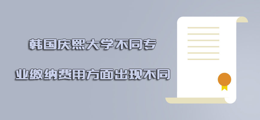 韩国庆熙大学不同的专业缴纳费用方面出现不同