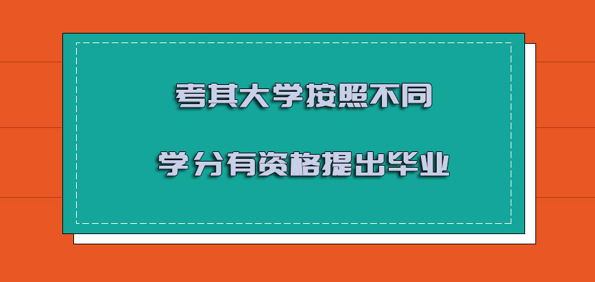 考其大学mba按照不同的学分有资格提出毕业