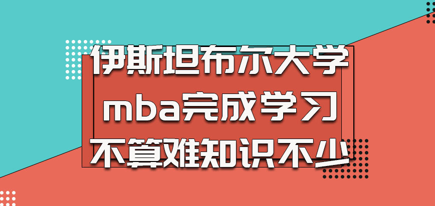 伊斯坦布尔大学mba完成学习不算难学到的知识不少