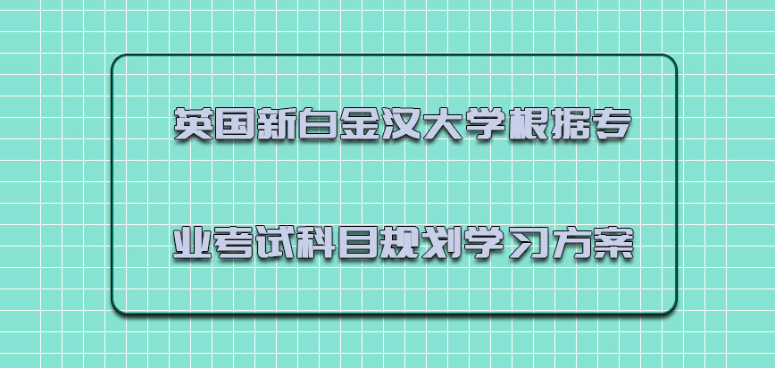 英国新白金汉大学根据专业的考试科目规划学习的方案