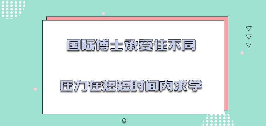 国际博士承受住不同的压力在短短时间内求学