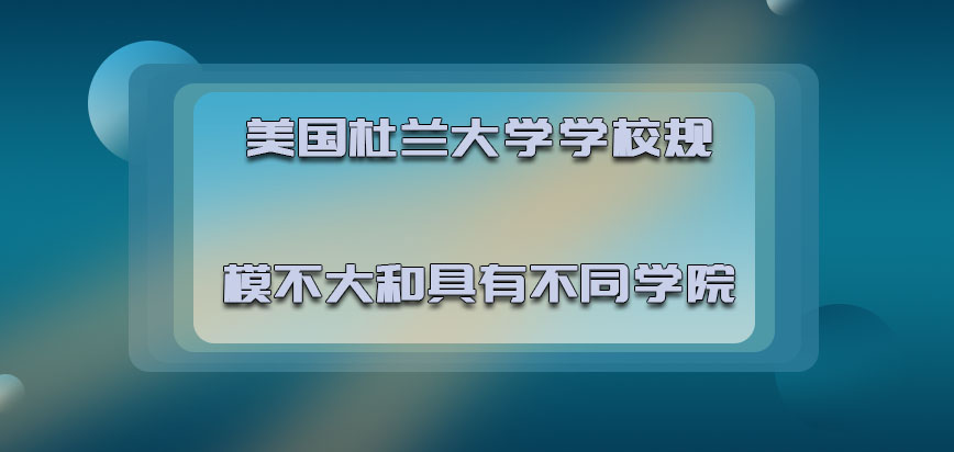 美国杜兰大学学校的规模不大和具有不同的学院