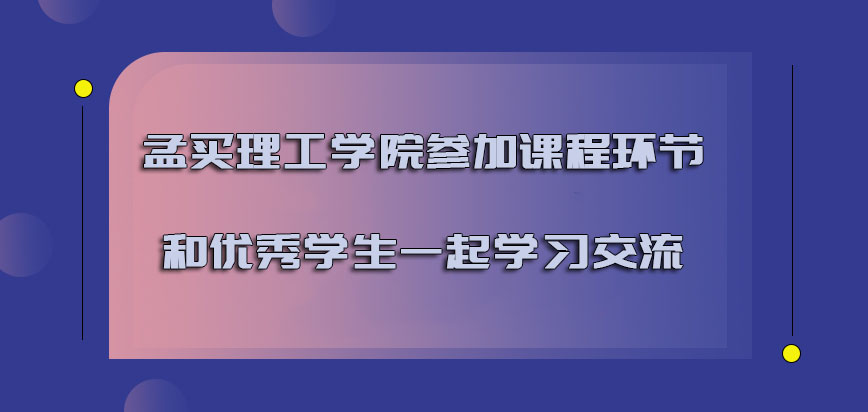 孟买理工学院mba参加课程的环节能够和优秀的学生一起学习交流