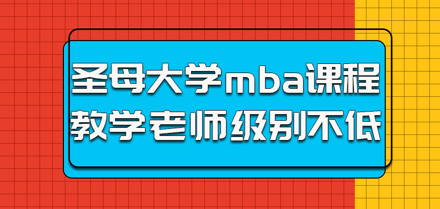 圣母大学mba课程教学老师级别不低