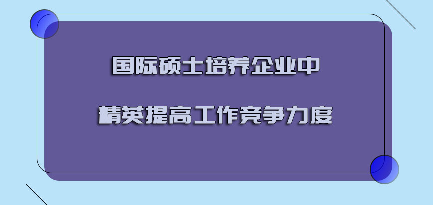 国际硕士培养企业中的精英提高工作的竞争力度