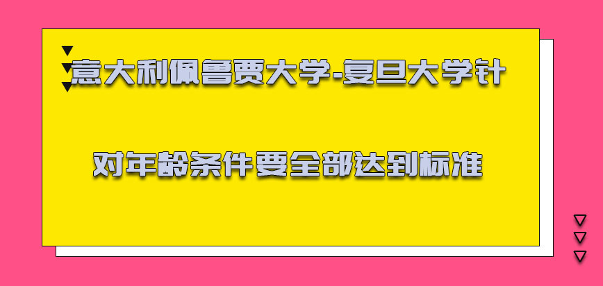 意大利佩鲁贾大学针对年龄的条件也必须要全部达到标准