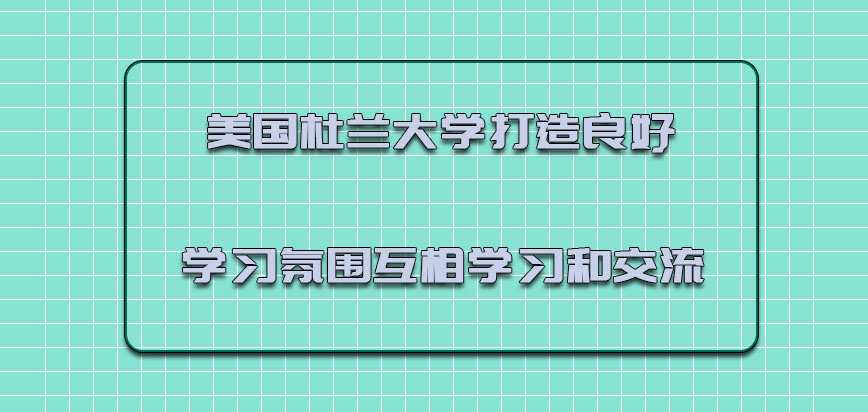 美国杜兰大学打造良好的学习氛围可以互相学习和交流