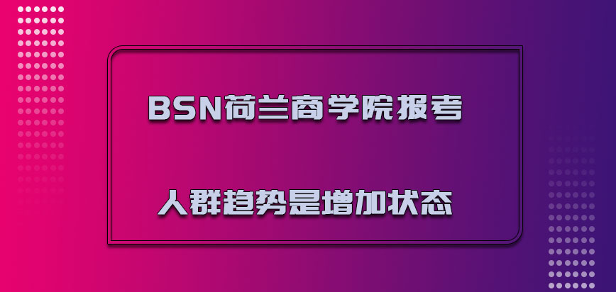 BSN荷兰商学院报考的人群趋势是增加的状态