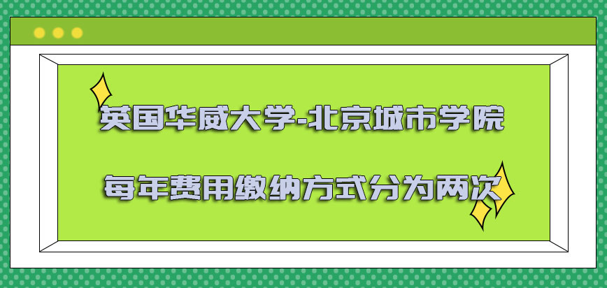 英国华威大学-北京城市学院每年费用缴纳的方式可以分为两次