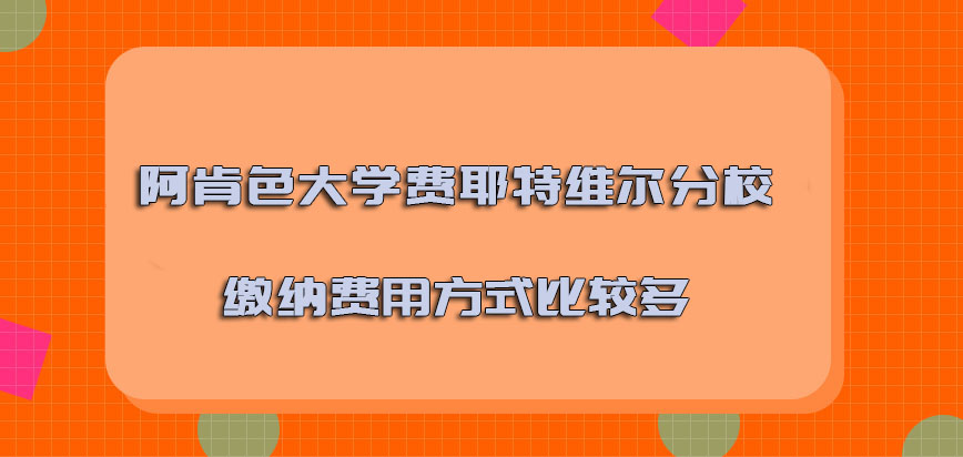 阿肯色大学费耶特维尔分校mba缴纳费用的方式比较多