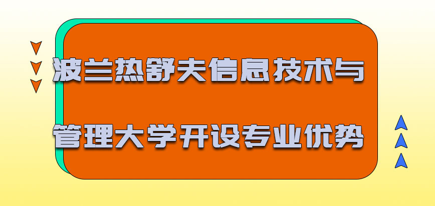 波兰热舒夫信息技术与管理大学开设的专业具有优势