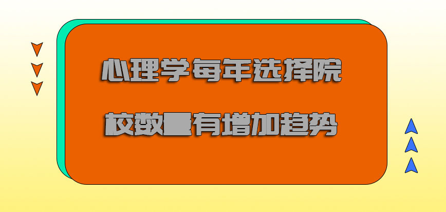 心理学每年选择的院校数量有增加的趋势