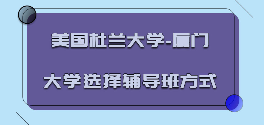 美国杜兰大学可以选择辅导班的方式吗