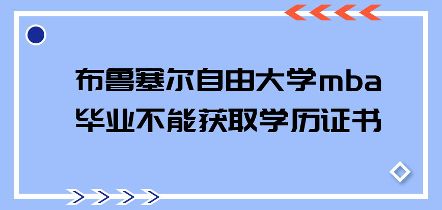 布鲁塞尔自由大学mba毕业能获取学历证书