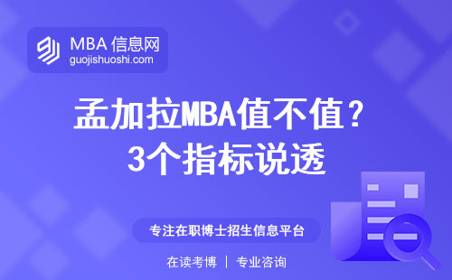 孟加拉MBA值不值？3個指標說透