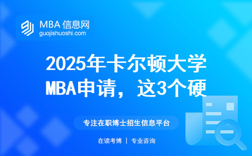 2025年卡爾頓大學MBA申請，這3個硬指標你達標了嗎？