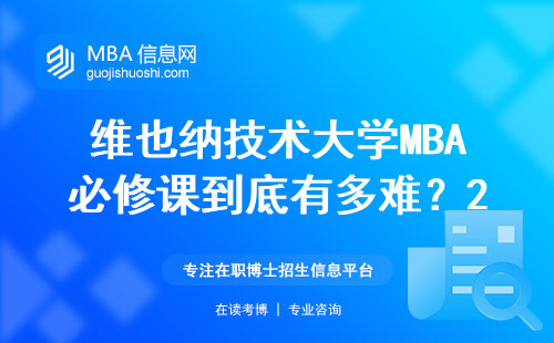 維也納技術(shù)大學(xué)MBA必修課到底有多難？2025年學(xué)費(fèi)漲到28萬(wàn)，淘汰率超過(guò)30%